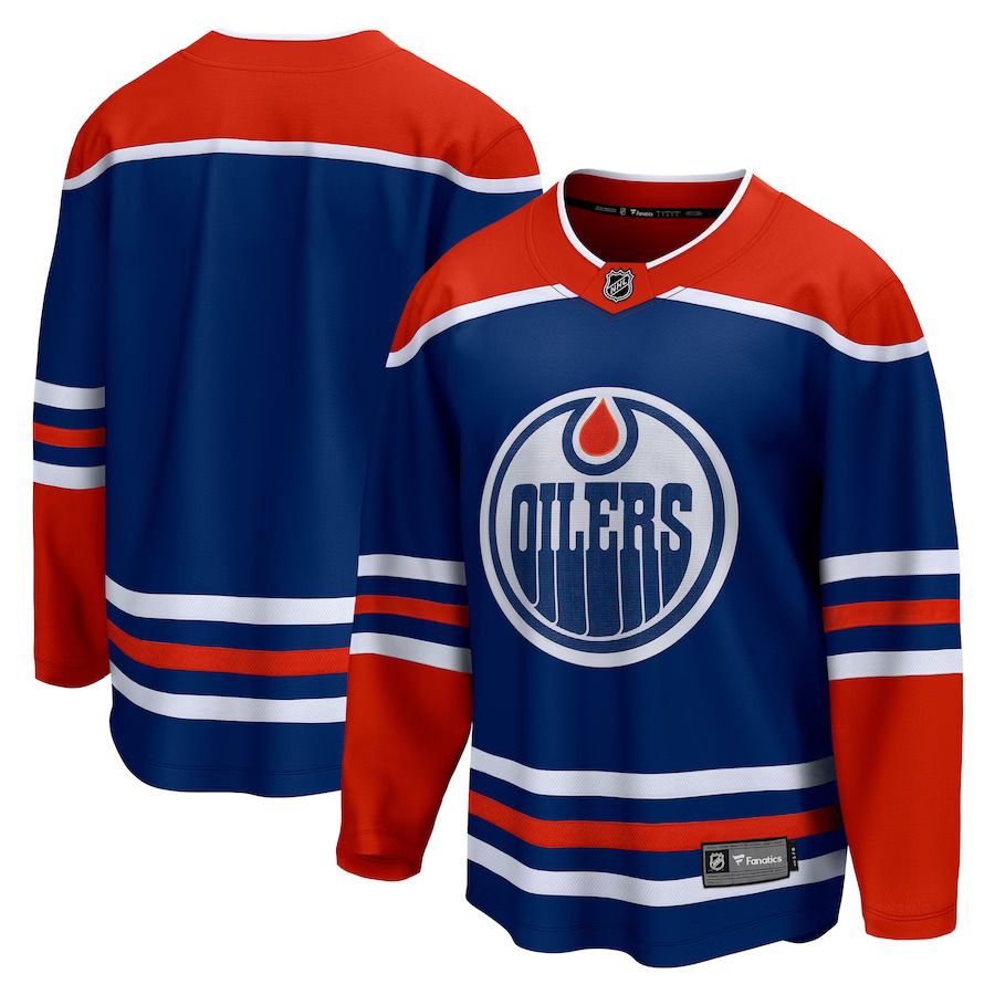Men Edmonton Oilers Fanatics Branded Royal Home Breakaway Blank NHL Jersey